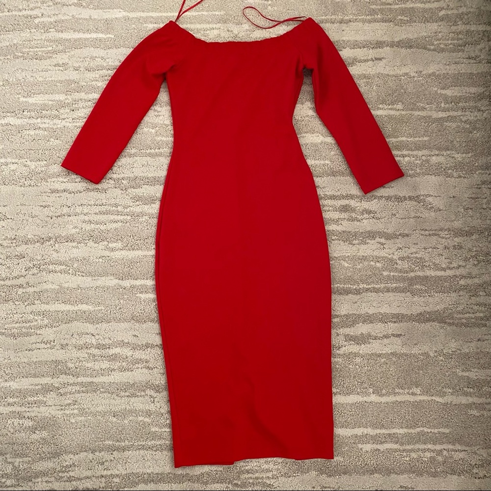 Zara Trafaluc Off shoulder Red Dress Small